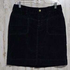 Athleta Black Washed Velvet Pockets Short Mini Pencil Skirt Size 10